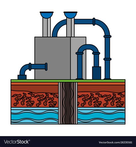 Oil refinery gas factory cartoon Royalty Free Vector Image