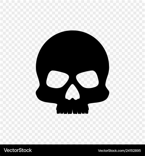 Silhouette black skull isolated background Vector Image