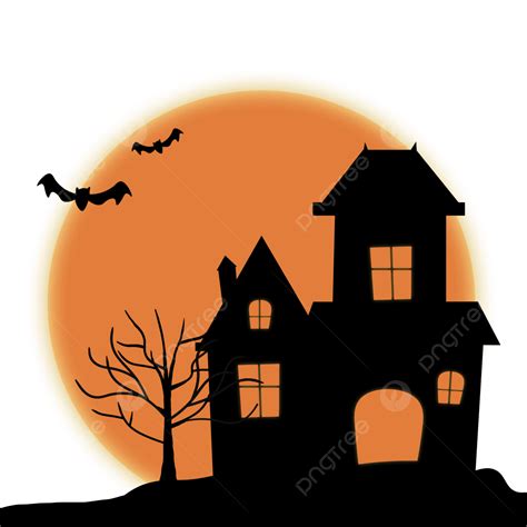 Haunted House Clipart Illustration, Haunted House, House Silhouette ...