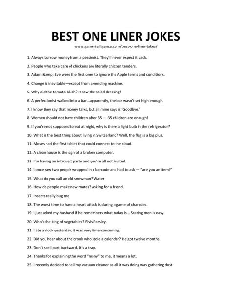 Funny Jokes One Liners Questions at Caroline Capps blog