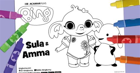 Sula and Amma Colouring Sheet | Bing Bunny