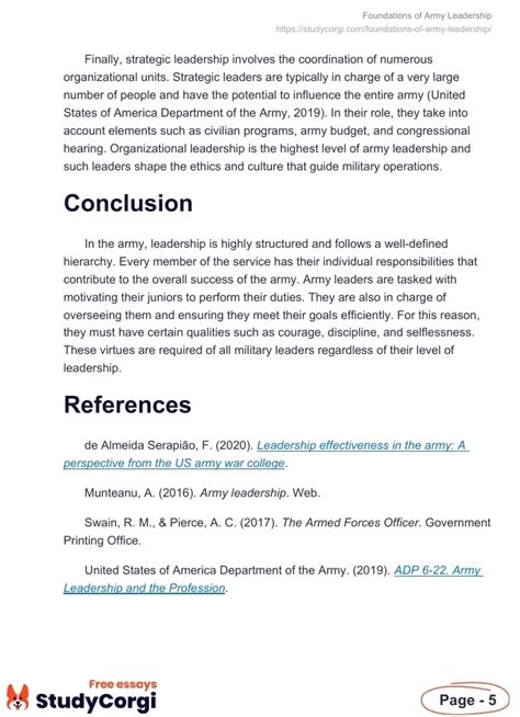 Foundations of Army Leadership | Free Essay Example