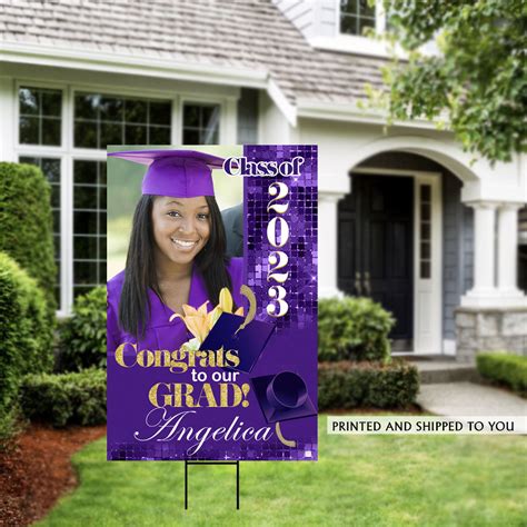 Class of 2023 Graduation Photo Yard Sign - High School Senior Welcome Sign - Welcome Sign ...