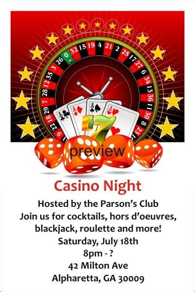 Casino Night Invitation | Casino night invitations, Party invite template, Casino night party