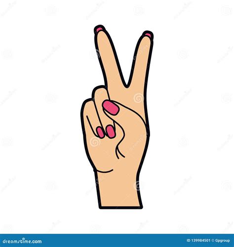 Hand with Peace Sign and Love Pop Art Stock Vector - Illustration of expression, female: 139984501