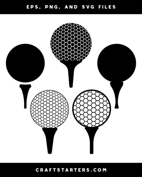 Golf Ball and Tee Silhouette Clip Art