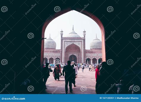 Inside Jama Masjid Mosque Complex Old Delhi India Photo Copyright Royalty-Free Stock Image ...