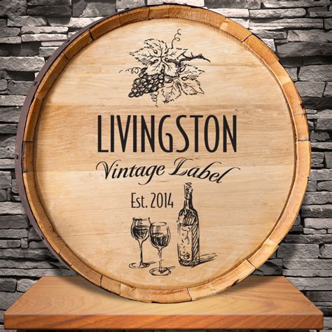 Wine Barrel Sign Vintage Label Personalized Barrel Sign