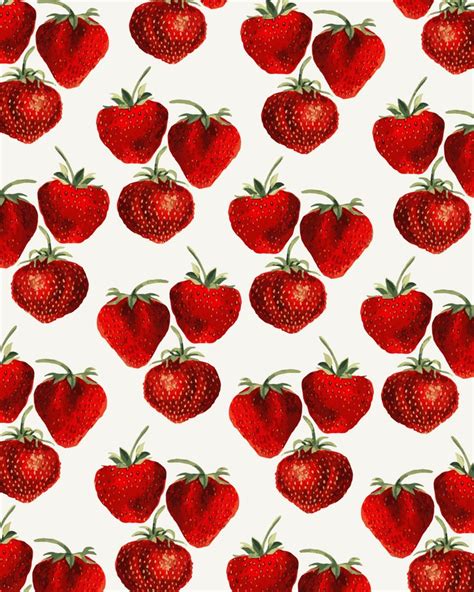 Strawberries Pattern Art Print by Heart Of Hearts Designs | Society6