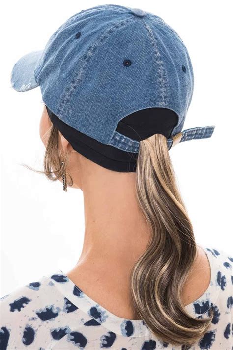 Distressed Denim Baseball Cap | Womens Jean Baseball Cap