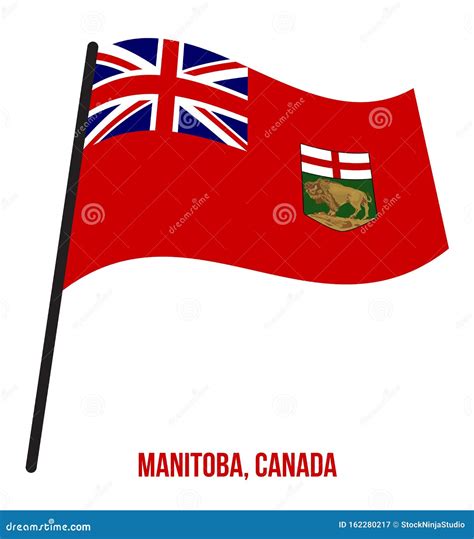 Manitoba Flag Waving Vector Illustration on White Background. Provinces ...