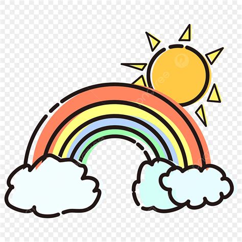 Rainbow Pictures Clipart Transparent PNG Hd, Sun Rainbow Cloud Vector Material Picture, Sun ...