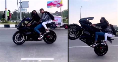 Influencer girl on a Yamaha R15 sportsbike pulls crazy stunts on a highway in Bihar: Cops ...