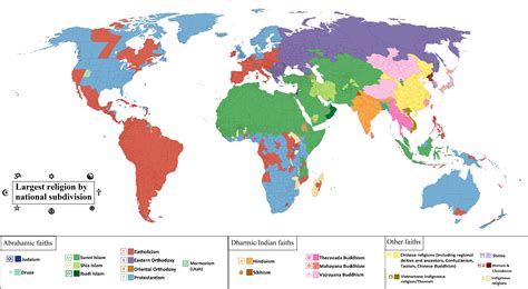 Largest religion by national subdivision : r/MapPorn