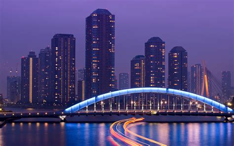 Japan Tokyo Skyscrapers Bridge Night wallpaper | 2560x1600 | #21556