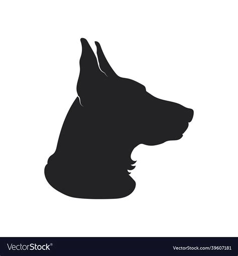 Detailed dog profile silhouette simple black icon Vector Image