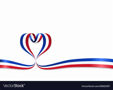 French flag heart-shaped ribbon Royalty Free Vector Image