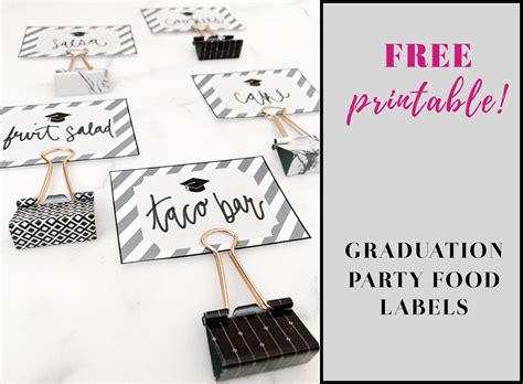 Free Printable Graduation Party Food Labels - By Sophia Lee