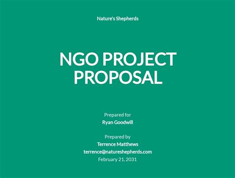 NGO Project Proposal Template Free PDF Word DOC Apple MAC