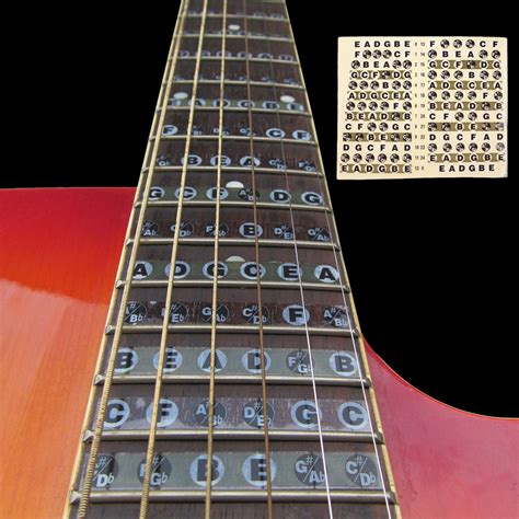 Guitar Neck Fretboard Note Map Fret Sticker Lables Decals Learn Fingerboard For Acoustic ...