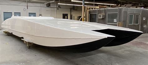 Hull And Deck Together For Outerlimits SC 37 Catamaran - Speed on the Water