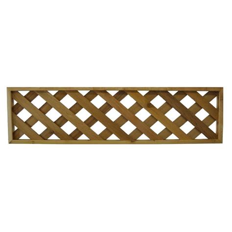 45.75 in. x 12 in. Western Red Cedar Diagonal Pattern Framed Lattice ...