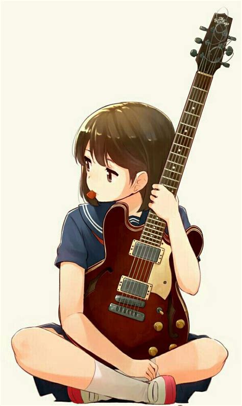 Guitar/girl/anime | Musik anime, Anime kawaii, Ilustrasi karakter