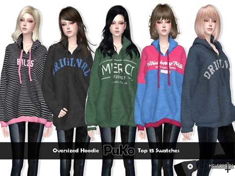 The Sims Resource - PUKO - Oversize Hoodie