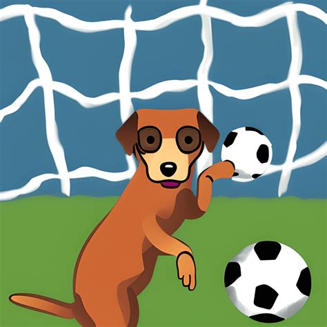 Funny Dog Playing Soccer · Creative Fabrica