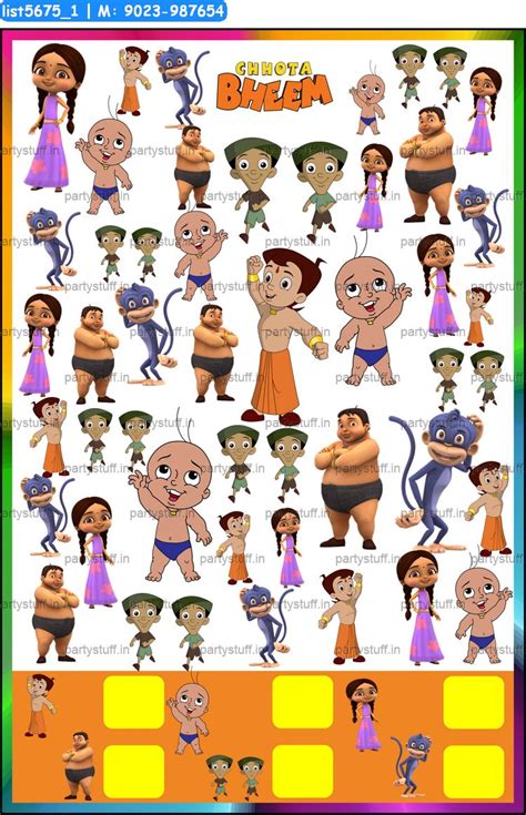 Chhota Bheem Theme Tambola Housie Tickets, Paper Games in Kids