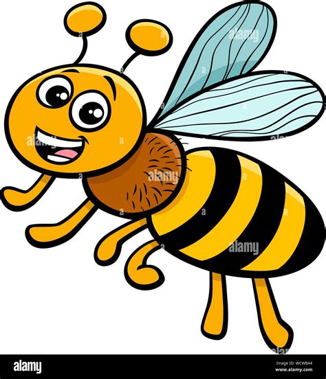 Cartoon Illustration of Funny Honey Bee Insect Animal Character Stock Vector Image & Art - Alamy