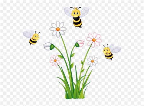 Gardening Clipart Bee Garden - Bee And Flowers Clip Art - Png Download ...