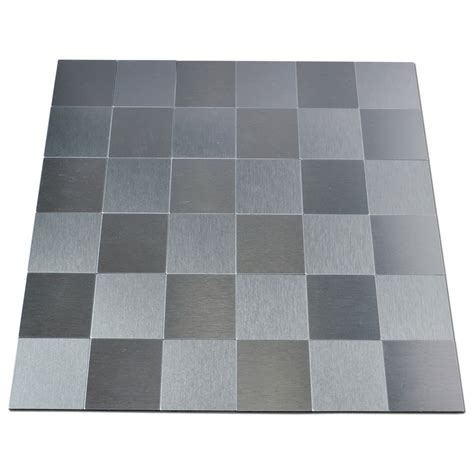 Peel and Stick On Wall Metal Backsplash Tile, 12"x12" Set of 10