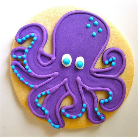 Ocean Themed Decorated Sugar Cookies | Sugar cookies decorated, Sugar cookie designs, Octopus cake