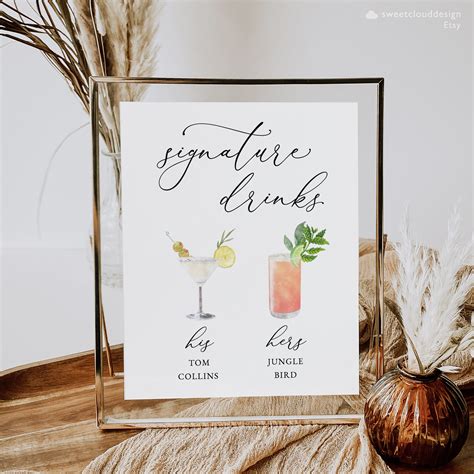 Signature Drink Sign Template Printable Signature cocktail | Etsy