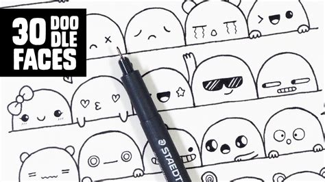 30 Cute Faces / Expressions to Doodle - YouTube