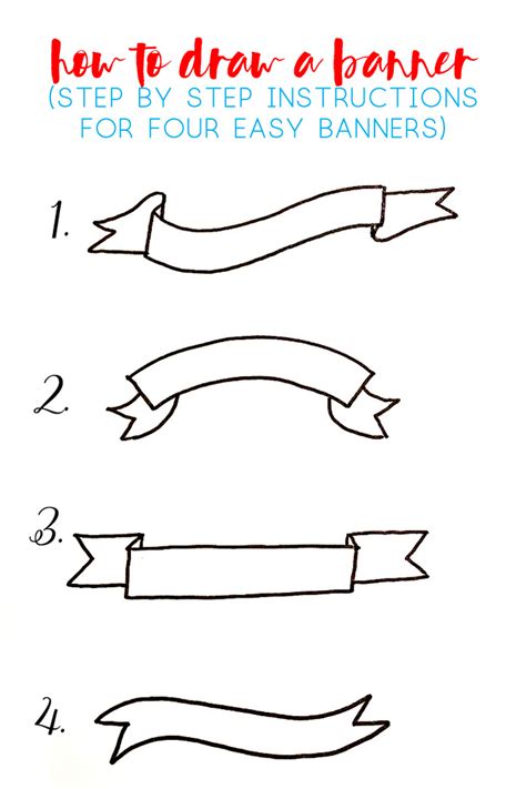 How to Draw a Banner {Sharing Step by Step Instructions for Four Banners}