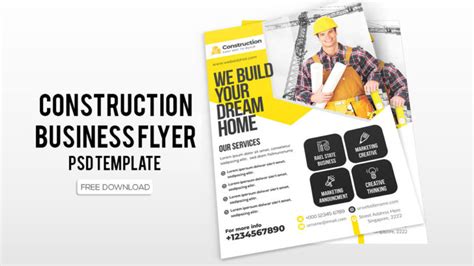 Free Construction Business PSD Flyer Template - PsFiles