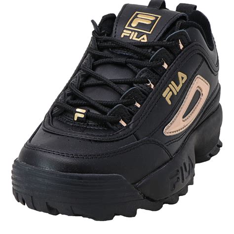 FILA - Fila Women's Disruptor Ii Metallic Accent Black / Rose Gold Ankle-High Leather Training ...