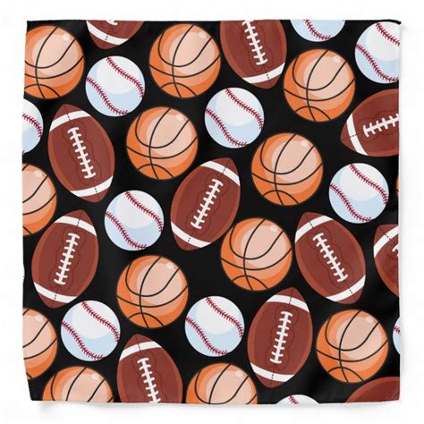 Baseball Football Basketball Team Sports Pattern Bandana | Zazzle.com