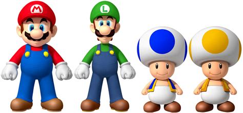 Mario Luigi Yellow Toad Blue Toad