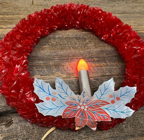 Excited to share this item from my #etsy shop: Vintage Christmas Wreath | Lighted Candle Wreath ...