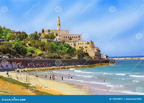 Waterfront and Beach of Old Jaffa, Tel Aviv, Israel Editorial Photography - Image of people ...