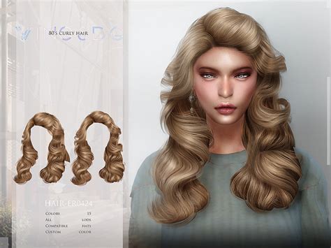 The Sims Resource - WINGS-ER0424-80's curly hair | Sims 4 curly hair, Sims, Sims 4