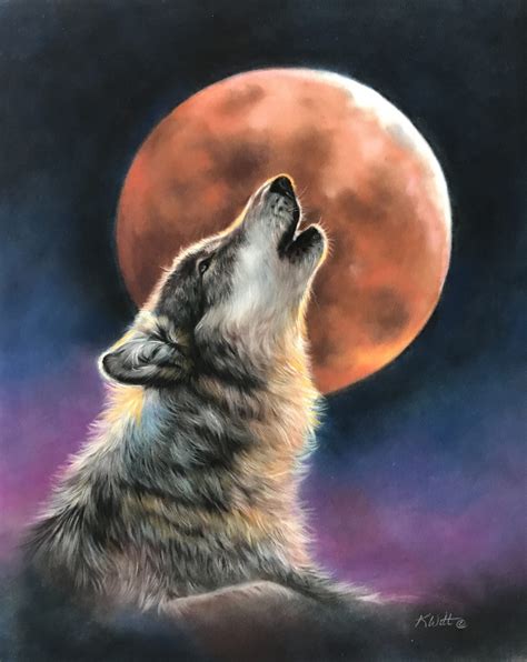 Howling Wolf with Blood Moon – Kay Witt