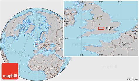 Gray Location Map of Witney