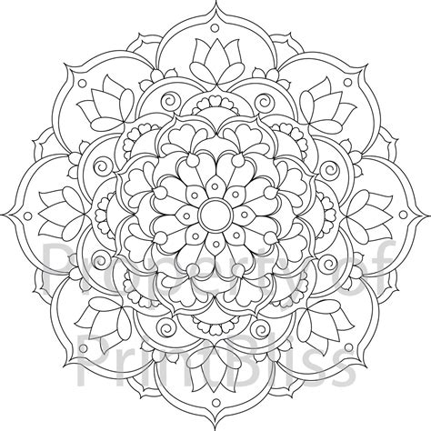 24. Flower Mandala Printable Coloring Page. - Etsy | Mandala printable ...