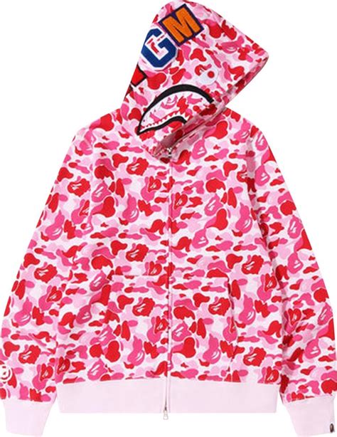 Buy BAPE ABC Camo Shark Full Zip Hoodie 'Pink' - 1I20 115 002 PINK | GOAT