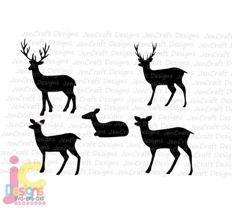 Deer Family SVG Doe Buck Baby Deer Mom Dad Son Daughter Auto | Etsy