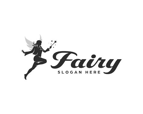 Premium Vector | Flying fairy logo. a simple yet sophisticated logo design displaying a fairy ...